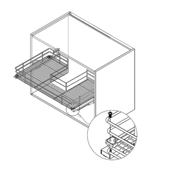 Выдвижная корзина Hafele Crystal под мойку с направляющими, 900 мм